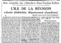 Regard historique – La Réunion en 1949, vue par un le journal Le Monde
