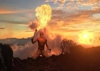 Il a craché le feu sur le volcan