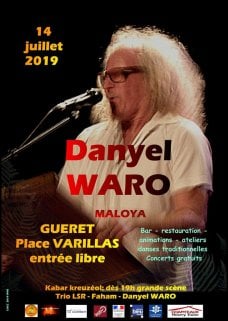 Danyèl Waro en concert gratuit à Guéret (Creuse) le 14 juillet