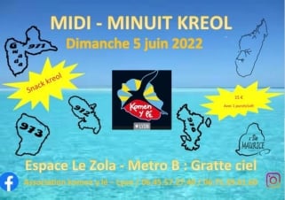 Midi - Minuit créole à Lyon le 5 juin