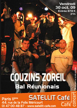 Bal réunionnais : Couzins Zoreil en concert au Satellit Café à Paris