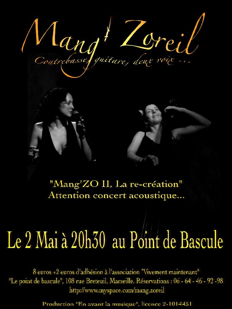 Les Mang'Zoreil en concert acoustique au Point de Bascule à Marseille