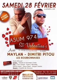 Soirée Saint-Valentin de l'Asum 974 dans le 91