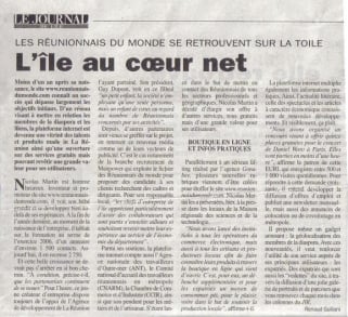 Article paru dans le Journal de l'île de la Réunion du 27 septembre 2006