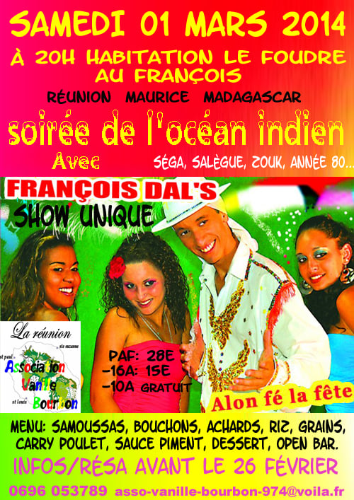 Soirée de l'océan Indien avec François Dal's en Martinique
