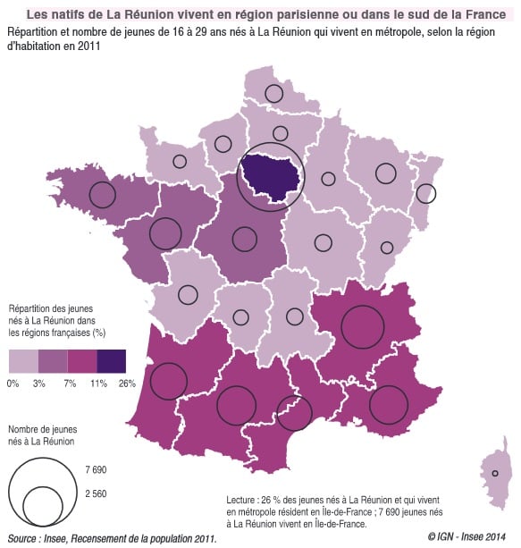 carte France des Réunionnais